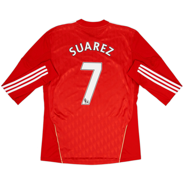 2010-12 Liverpool Home L/S Shirt Suarez #7 - 6/10 - (M)