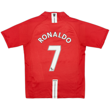 2007-09 Manchester United Home Shirt Ronaldo #7 - 6/10 - (S.Boys)