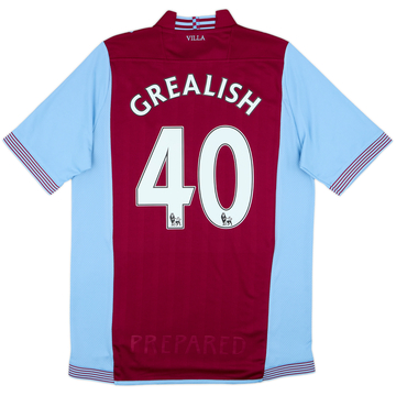 2013-14 Aston Villa Home Shirt Grealish #40 - 8/10 - (L)
