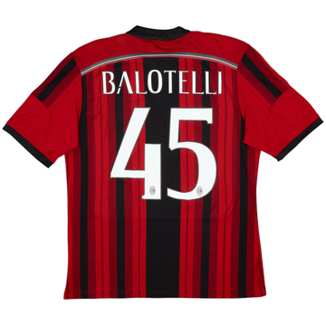 2014-15 AC Milan Home Shirt Balotelli #45 - 6/10 - (L)