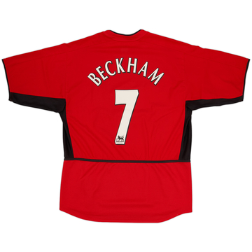 2002-04 Manchester United Home Shirt Beckham #7 - 9/10 - (L)