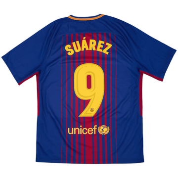 2017-18 Barcelona Home Shirt Suarez #9 - 8/10 - (M)