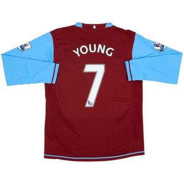 2007-08 Aston Villa Home L/S Shirt Young #7 - 8/10 - (M)