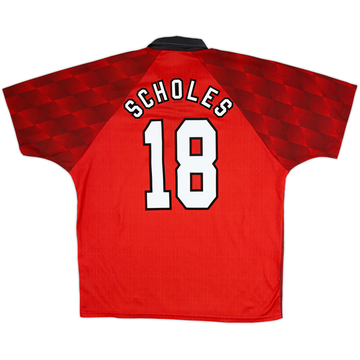 1996-98 Manchester United Camiseta Local Scholes #18 - 5/10 - (XL)