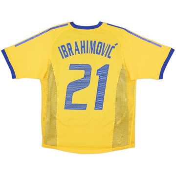 2002-03 Sweden Player Issue Home Shirt Ibrahimovic #21 - 7/10 - (S)
