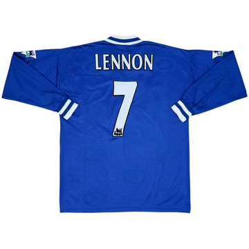 1996-98 Leicester Home L/S Shirt Lennon #7 - 9/10 - (L)