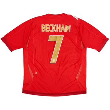 2006-08 England Away Shirt Beckham #7 - 6/10 - (XL)