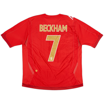 2006-08 England Away Shirt Beckham #7 - 6/10 - (XL)