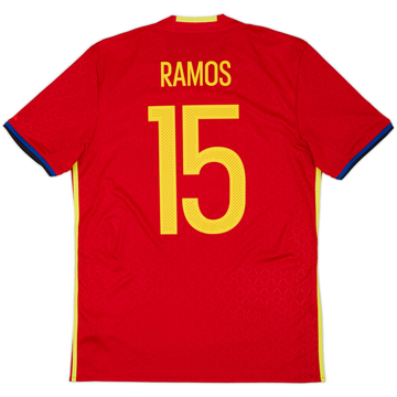 2016-17 Spain Home Shirt Ramos #15 - 9/10 - (M)