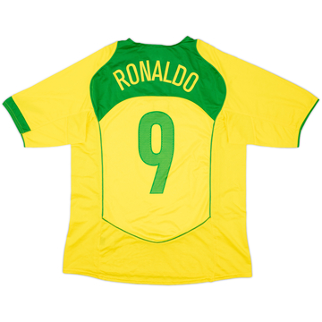 2004-06 Brazil Home Shirt Ronaldo #9 - 6/10 - (L)