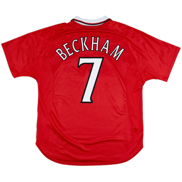 1999-00 Manchester United 'CL Winners' Shirt Beckham #7 - 8/10 - (XL)