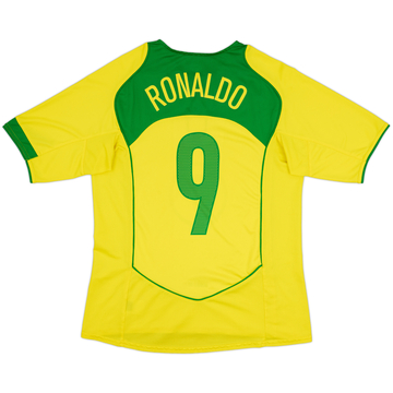 2004-06 Brazil Home Shirt Ronaldo #9 - 9/10 - (L)