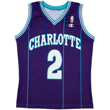 1994-97 Charlotte Hornets L.Johnson #2 Champion Alternate Jersey - 5/10 - (S)