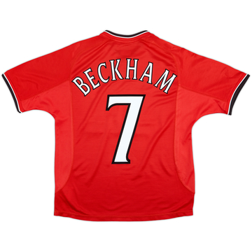 2000-02 Manchester United Home Shirt Beckham #7 - 8/10 - (Y)