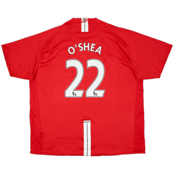 2007-09 Manchester United Home Shirt O'Shea #22 - 6/10 - (3XL)