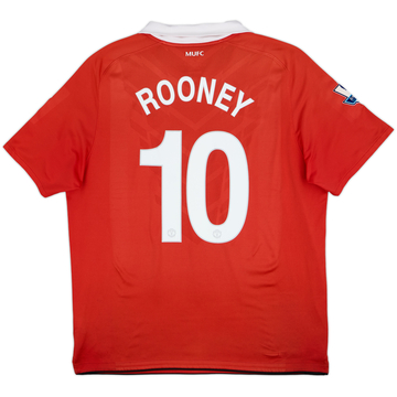 2010-11 Manchester United Home Shirt Rooney #10 - 6/10 - (XL)