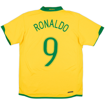 2006-08 Brazil Home Shirt Ronaldo #9 - 10/10 - (M)