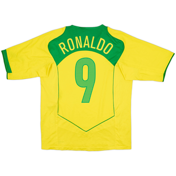 2004-06 Brazil Home Shirt Ronaldo #9 - 6/10 - (M)