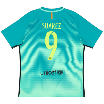 2016-17 Barcelona Authentic Third Shirt Suarez #9 - 8/10 - (XL)