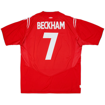 2004-06 England Away Shirt Beckham #7 - 6/10 - (XL)