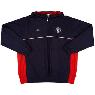 2000-02 Manchester United Umbro 1/4 Zip Hooded Track Jacket - 7/10 - (M)