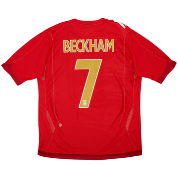 2006-08 England Away Shirt Beckham #7 - 6/10 - (L)