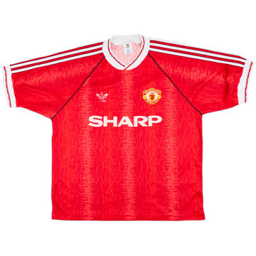 1990-92 Manchester United Home Shirt - 5/10 - (L/XL)