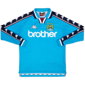 1997-99 Manchester City Home L/S Shirt - 8/10 - (XL.Boys)