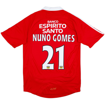 2007-08 Benfica Home Shirt Nuno Gomes #21 - 8/10 - (M)