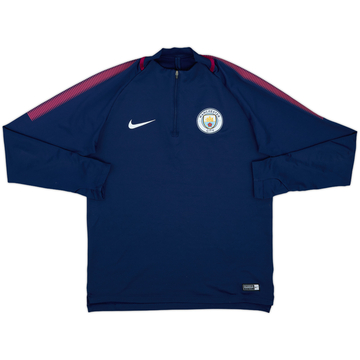 2017-18 Manchester City Nike 1/4 Zip Sweat Top - 9/10 - (L)