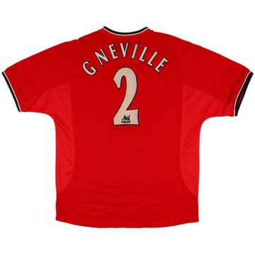 2000-02 Manchester United Home Shirt G Neville #2 - 5/10 - (XL)