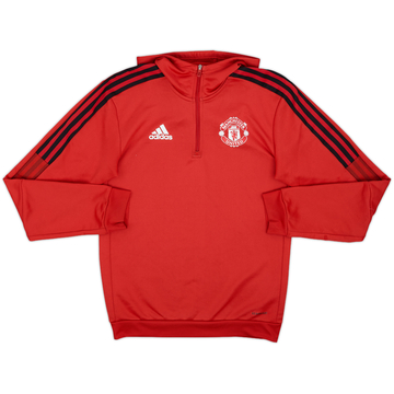 2021-22 Manchester United adidas 1/4 Zip Sweat Top - 9/10 - (XS)