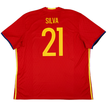 2016-17 Spain Home Shirt Silva #21 - 8/10 - (3XL)