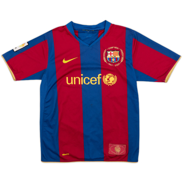 2007-08 Barcelona Home Shirt - 6/10 - (L.Boys)
