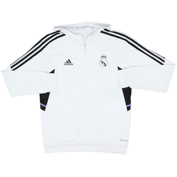 2022-23 Real Madrid adidas 1/4 Zip Hooded Top - 6/10 - (L)