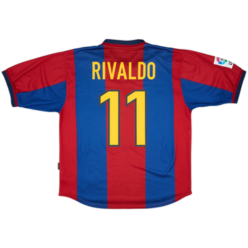 1998-00 Barcelona Home Shirt Rivaldo #11 - 9/10 - (L)