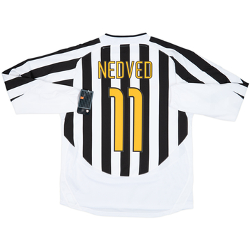 2003-04 Juventus Player Issue Home L/S Shirt Nedved #11 (L)