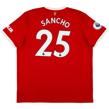 2021-22 Manchester United Home Shirt Sancho #25 - 9/10 - (XXL)