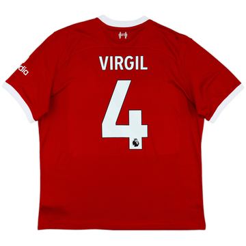 2023-24 Liverpool Home Shirt Virgil #4 - 8/10 - (XL)