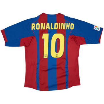 2004-05 Barcelona Home Shirt Ronaldinho #10 - 8/10 - (L)