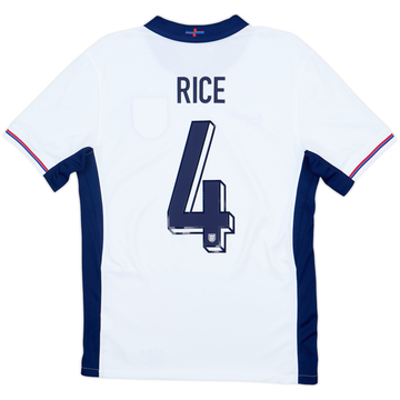 2024-25 England Home Shirt Rice #4 - 10/10 - (S)