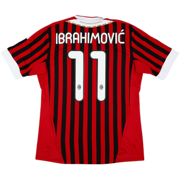 2011-12 AC Milan Home Shirt Ibrahimovic #11 - 8/10 - (M)