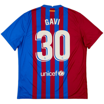2021-22 Barcelona Home Shirt Gavi #30 - 9/10 - (XL)