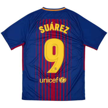 2017-18 Barcelona Home Shirt Suarez #9 - 10/10 - (S)