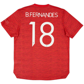 2020-21 Manchester United Authentic Home Shirt B. Fernandes #18 - 9/10 - (XL)