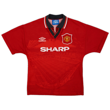1994-96 Manchester United Home Shirt - 8/10 - (L.Boys)