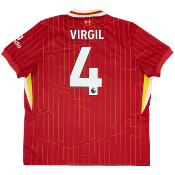 2024-25 Liverpool Home Shirt Virgil #4 - 8/10 - (XXL)