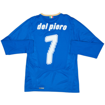 2007-08 Italy Home L/S Shirt Del Piero #7 - 8/10 - (S)