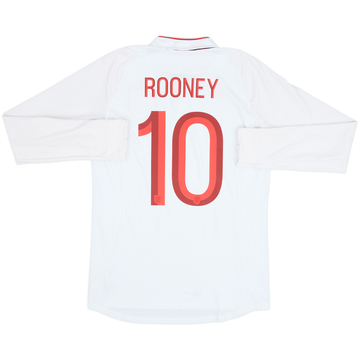 2012-13 England Home L/S Shirt Rooney #10 - 6/10 - (M)