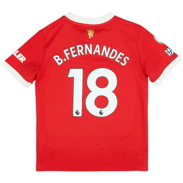 2021-22 Manchester United Home Shirt B.Fernandes #18 - 5/10 - (S.Boys)